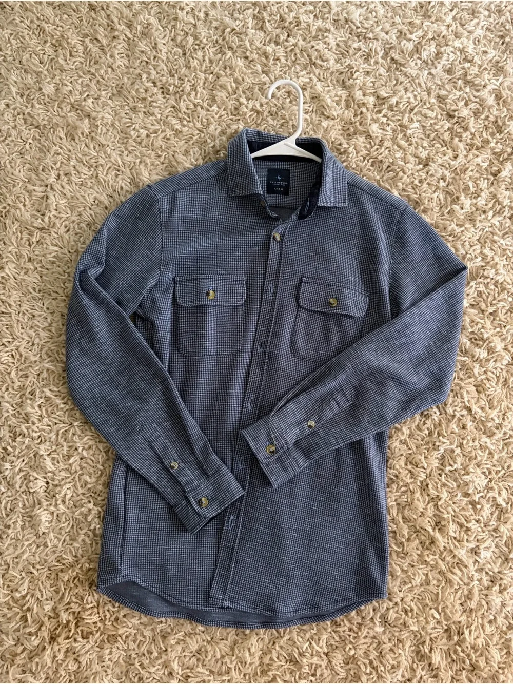 Tailorbyrd Blue Micro-Check Lightweight Shirt Jacket